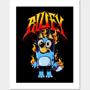 Bluey metal artwork Posters and Art